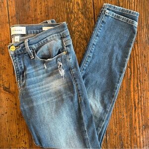 Frame Denim Le Garçon Women's Distressed Blue Skinny Jeans